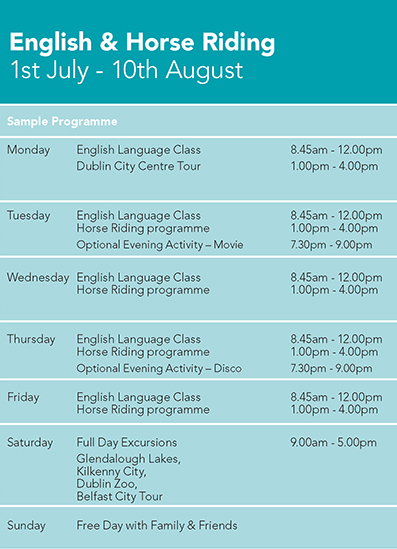 English and Horse Riding Programme