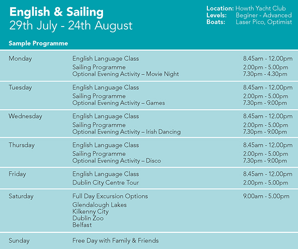 Sailing and English Language Camp