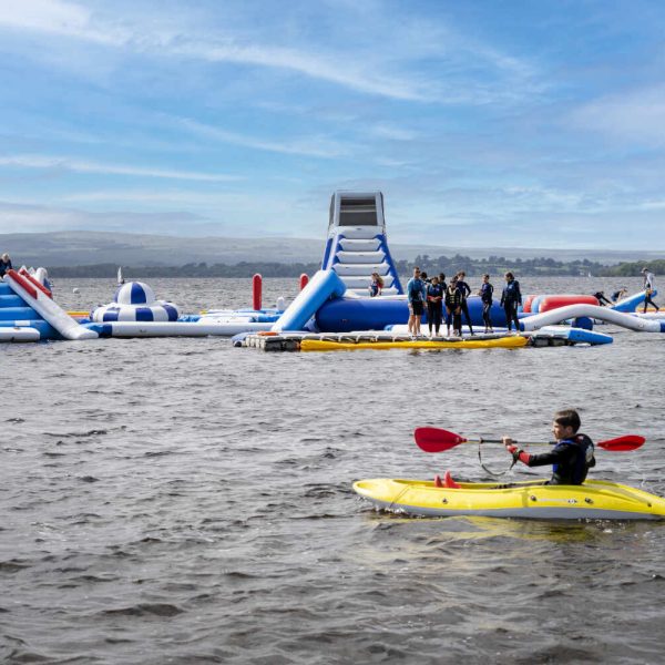 canoe and obstacle course
